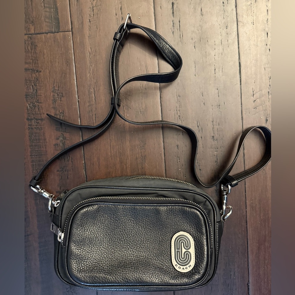 Coach Black and Silver Zip Detail Bag